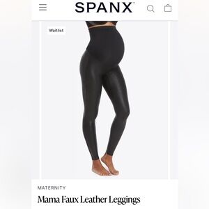 Spanx maternity faux leather leggings